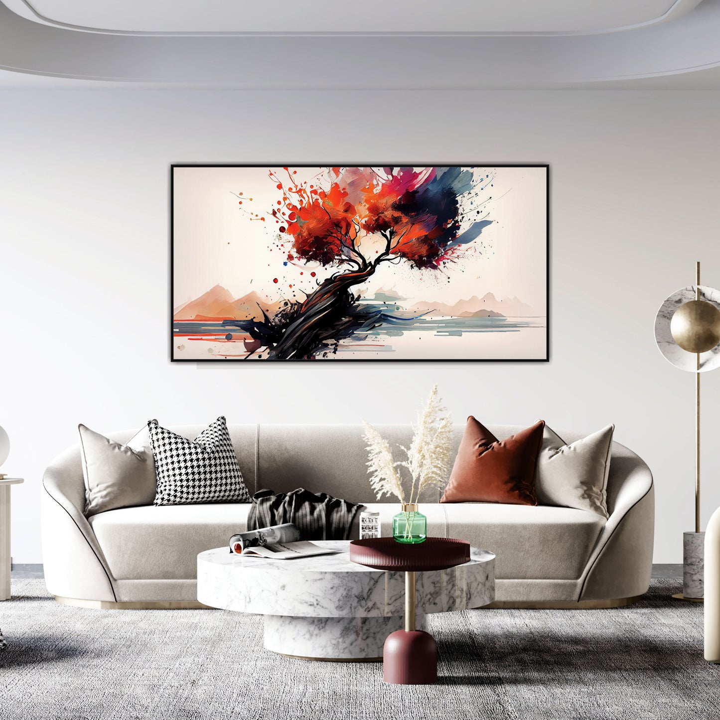 Abstract Nature Tree Multi Colored Canvas Art Wall Painting