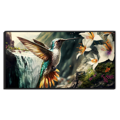 Bird with Flower Canvas Art Print Wall Painting