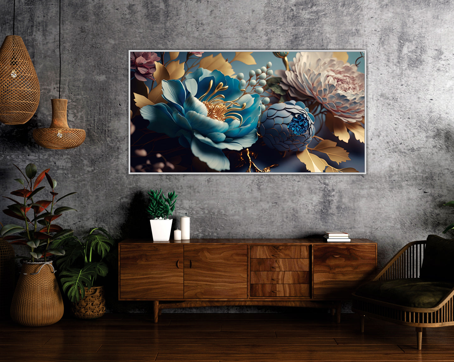 3D Flower digital art Canvas Print Wall Painting