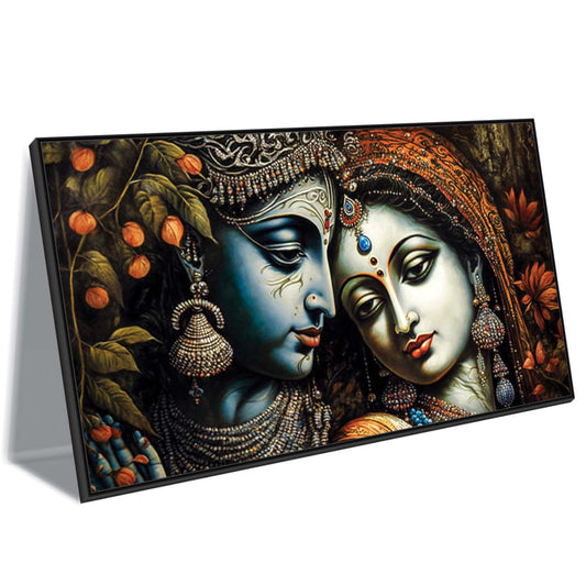 Krishna with Radha Canvas Wall Art.
