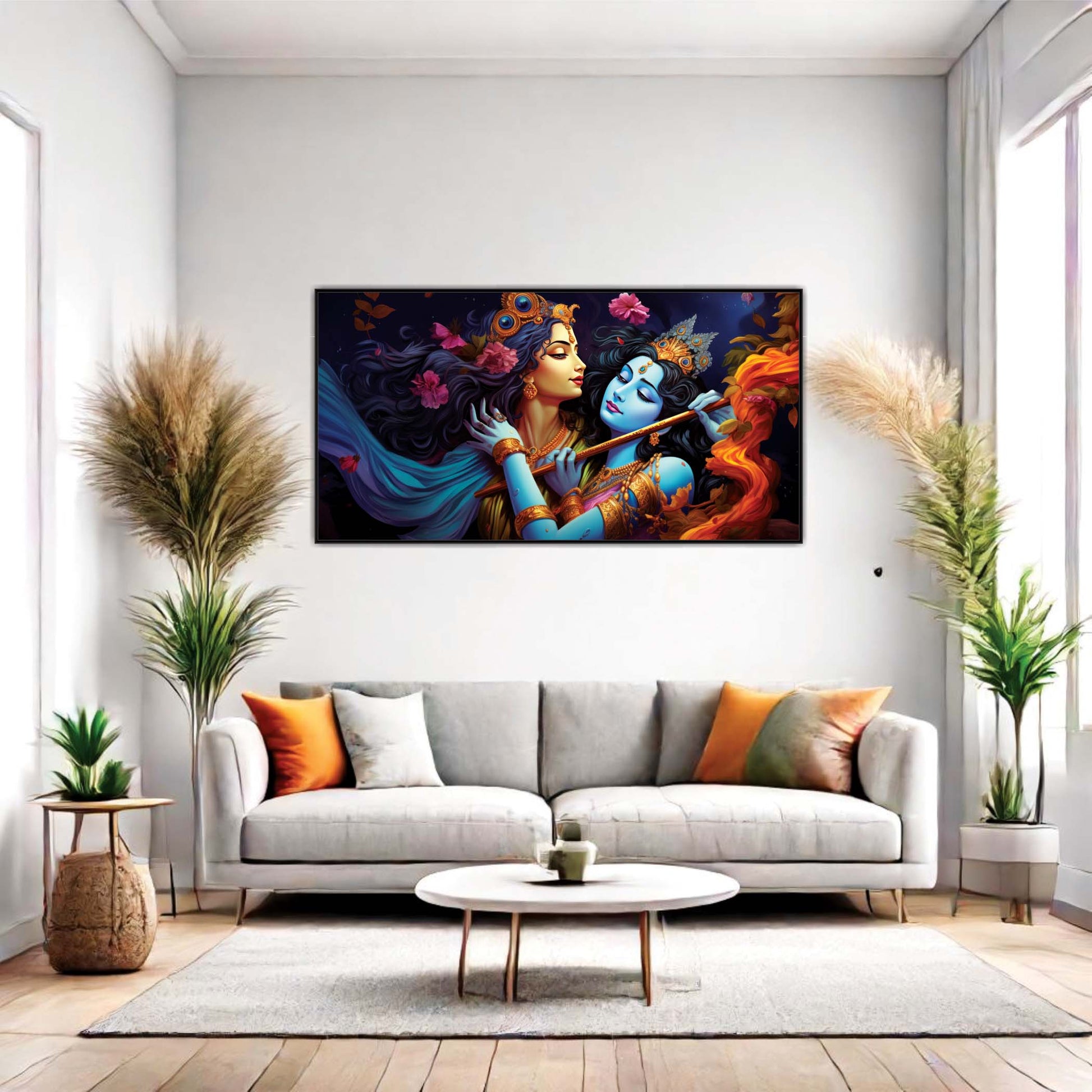 Whispers of Krishna's Flute Canvas Wall Art.