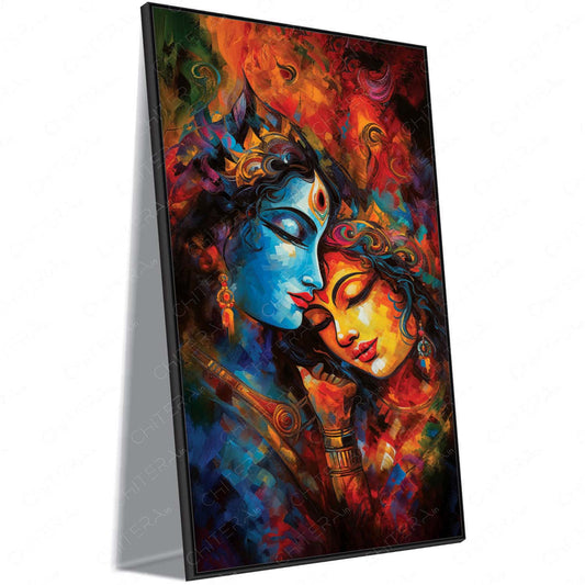 Spiritual Harmony of Radha Krishna Canvas Wall Art