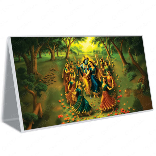 Spiritual Krishna Dance in Vrindavan Canvas Wall Art