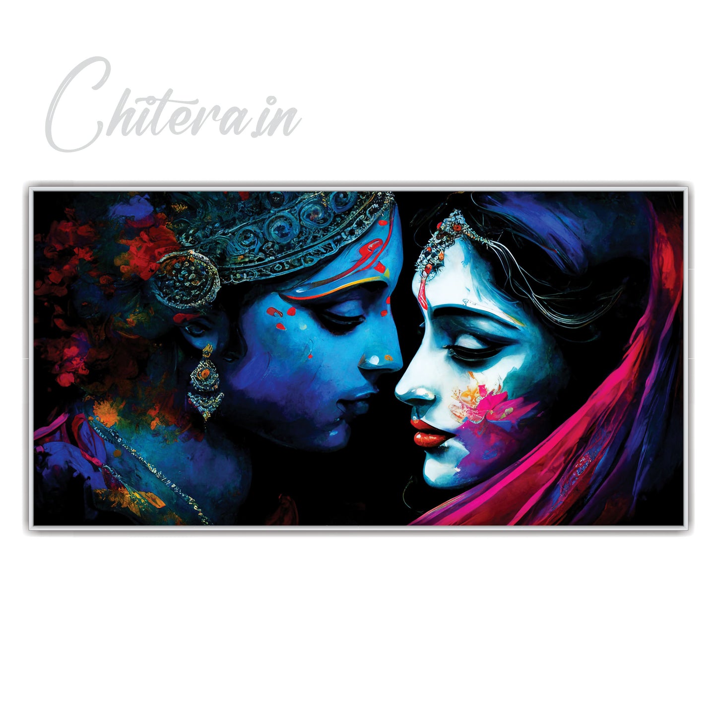 Radha krishna beautiful art Canvas Print Wall Painting