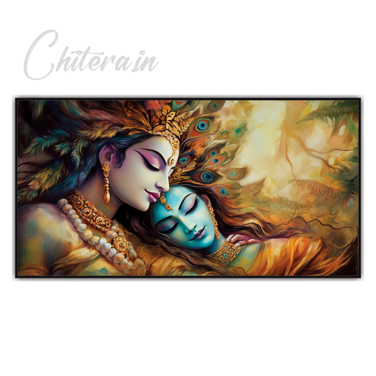 Radha krishna beautiful art Canvas Print Wall Painting