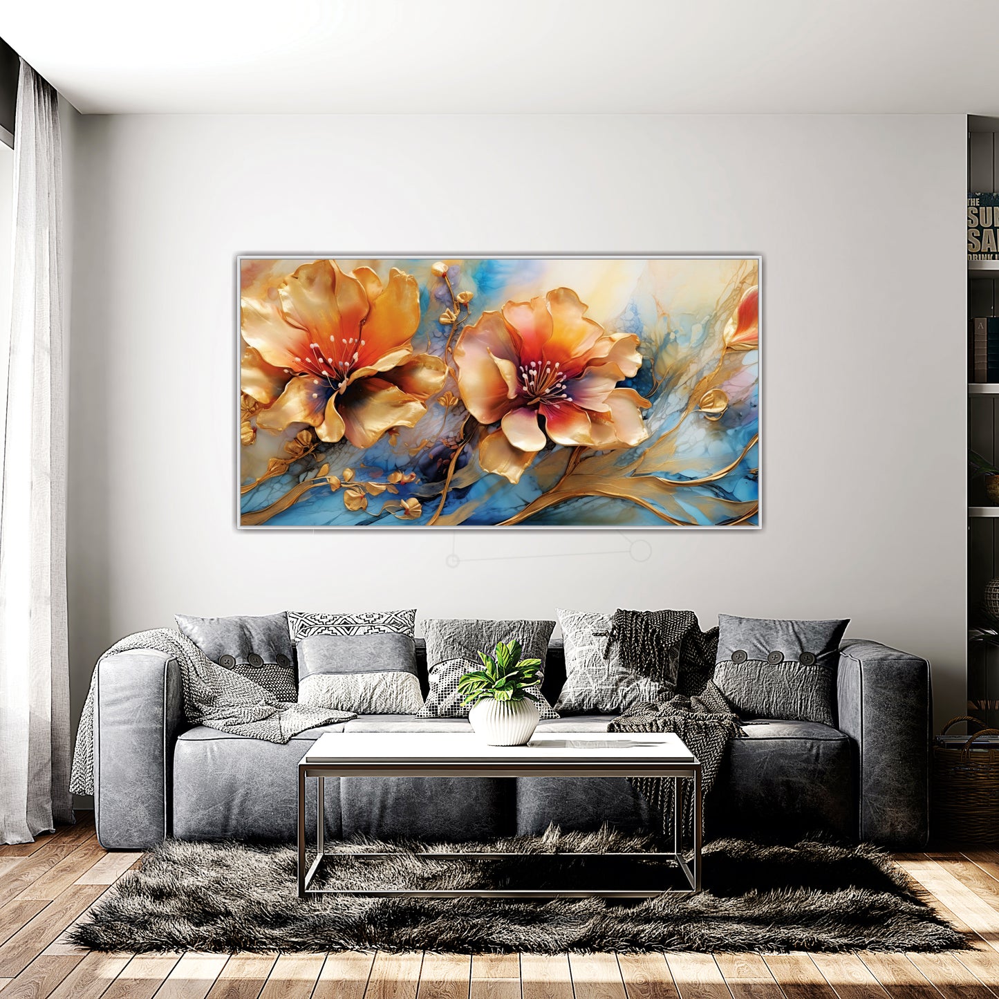 Abstract Flower Canvas Art