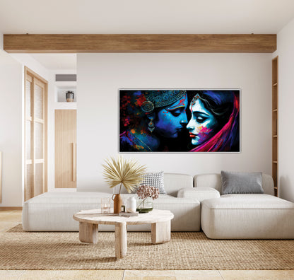 Radha krishna beautiful art Canvas Print Wall Painting