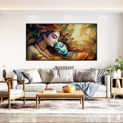 Radha krishna beautiful art Canvas Print Wall Painting