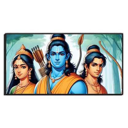 Divine Trio: Shri Ram, Sita & Lakshman canvas wall art