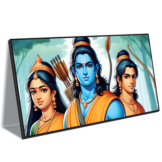 Divine Trio: Shri Ram, Sita & Lakshman canvas wall art