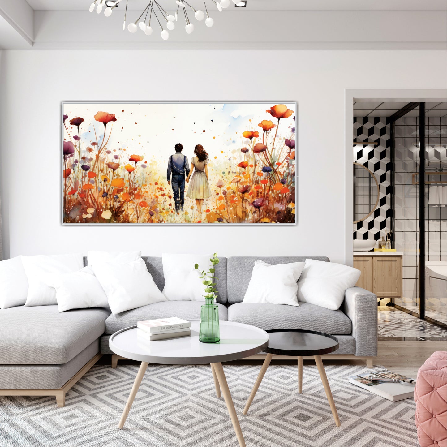 Couple Painting Art Canvas Print Wall Painting