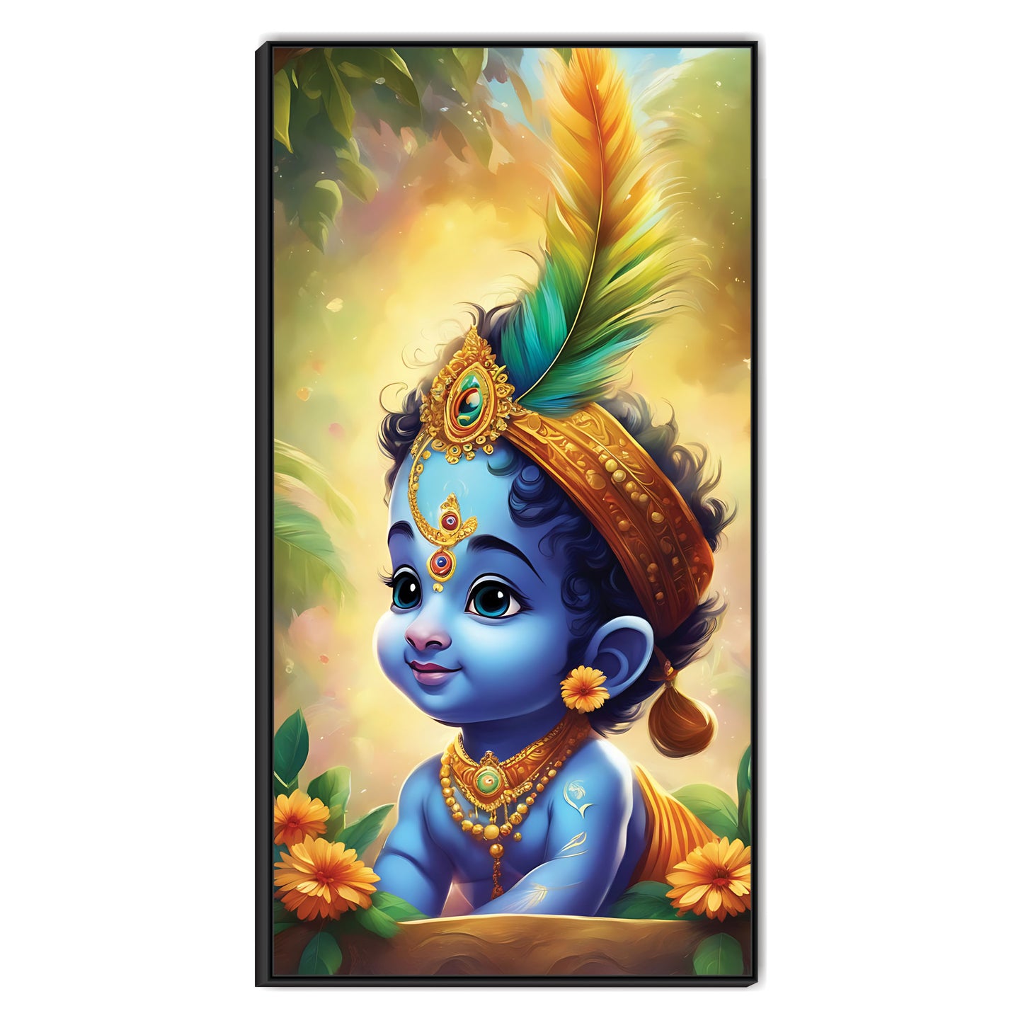 Little Krishna Beautiful Canvas Art Wall Painting