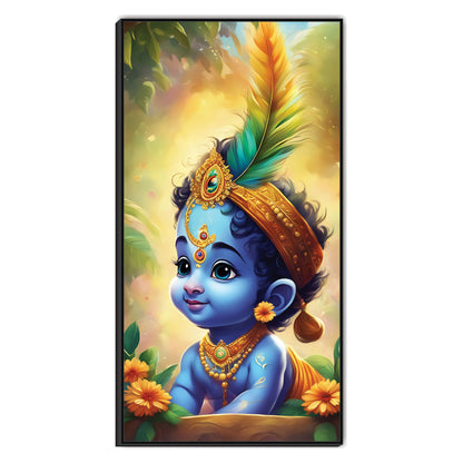 Little Krishna Beautiful Canvas Art Wall Painting