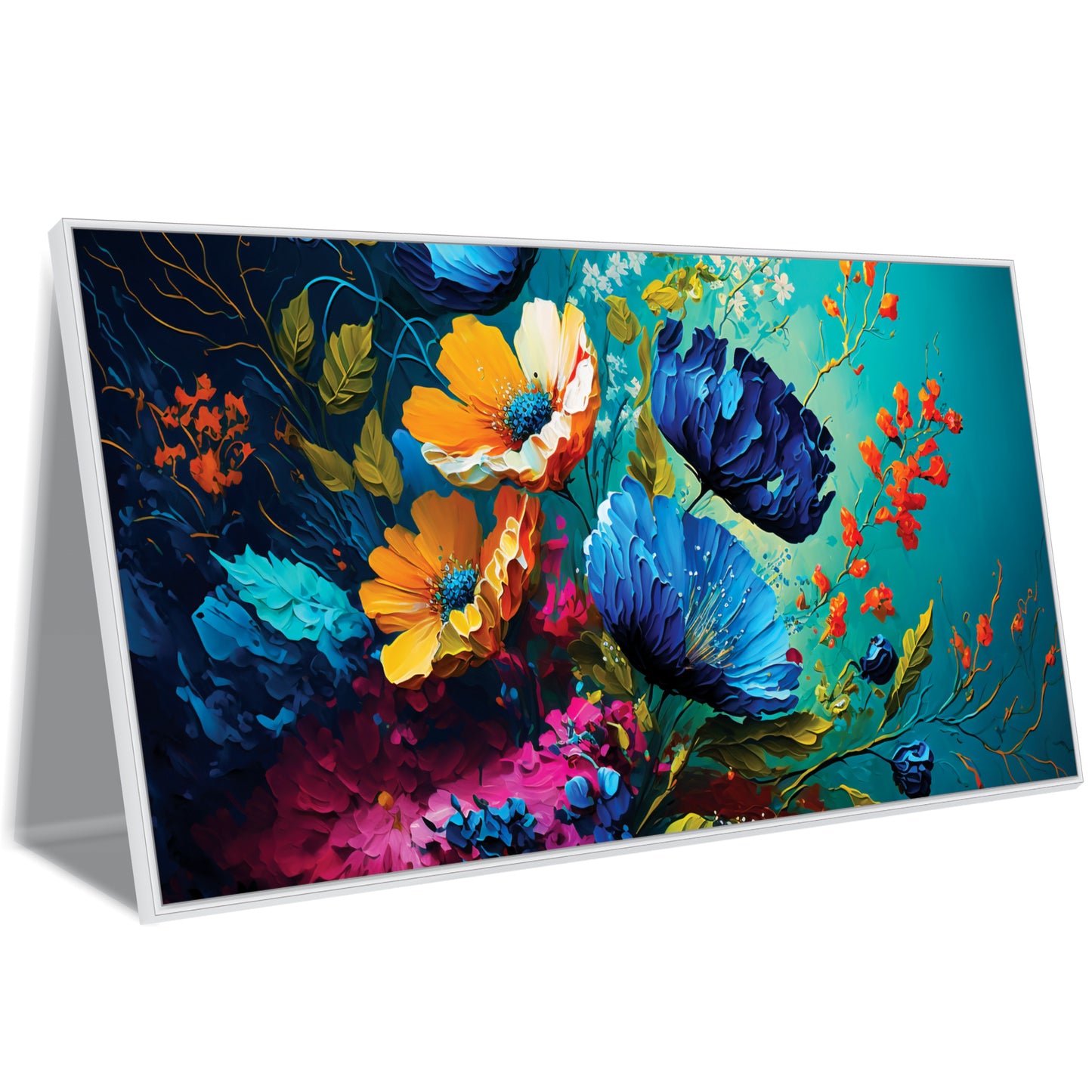 3D Blue Flowers art Canvas Print Wall Painting