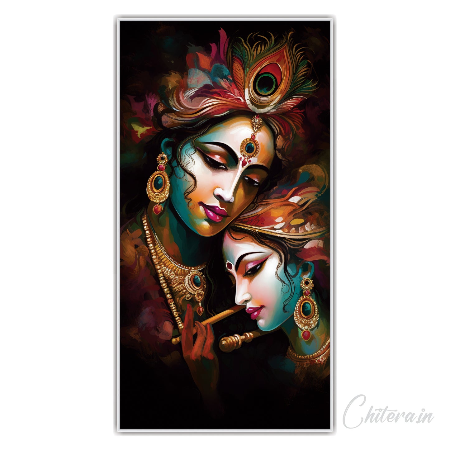 Radha krishna beautiful art Canvas Print Wall Painting