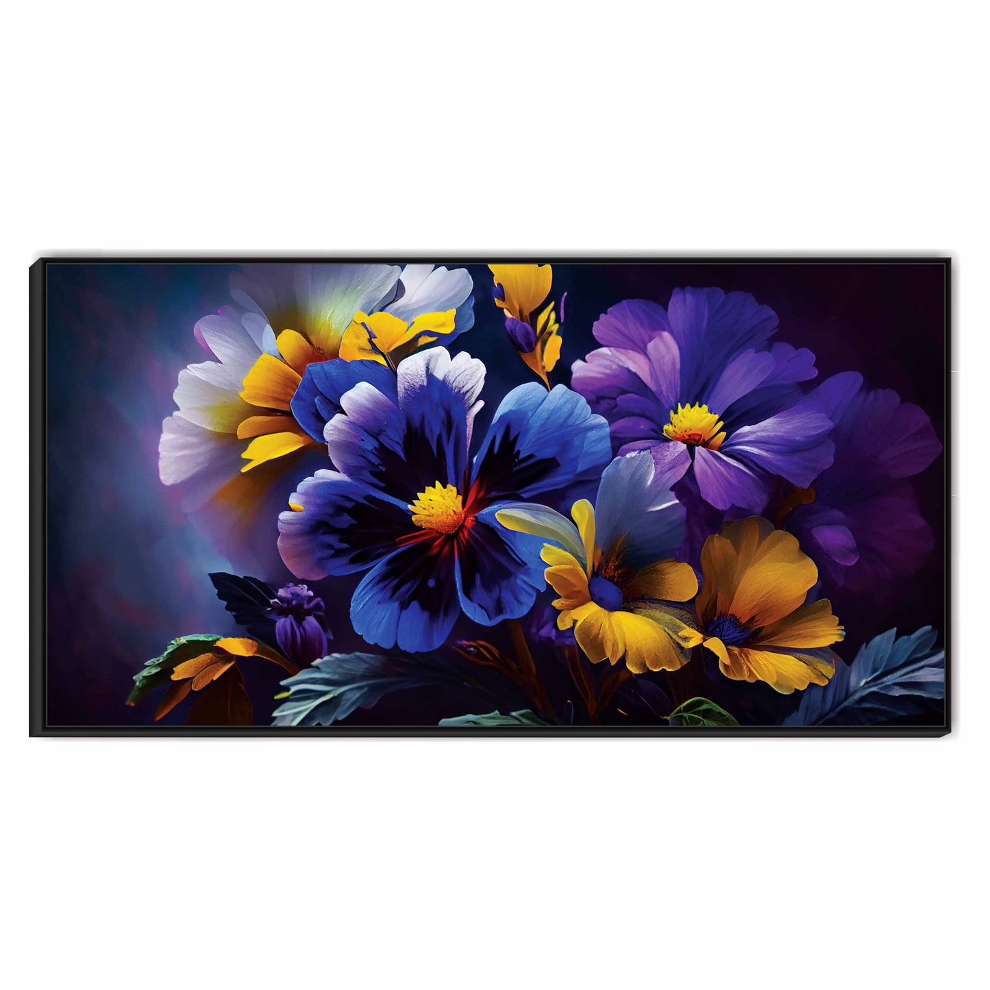 3D Blue Flowers art Canvas Print Wall Painting