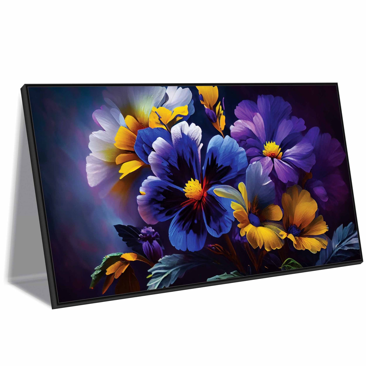 3D Blue Flowers art Canvas Print Wall Painting