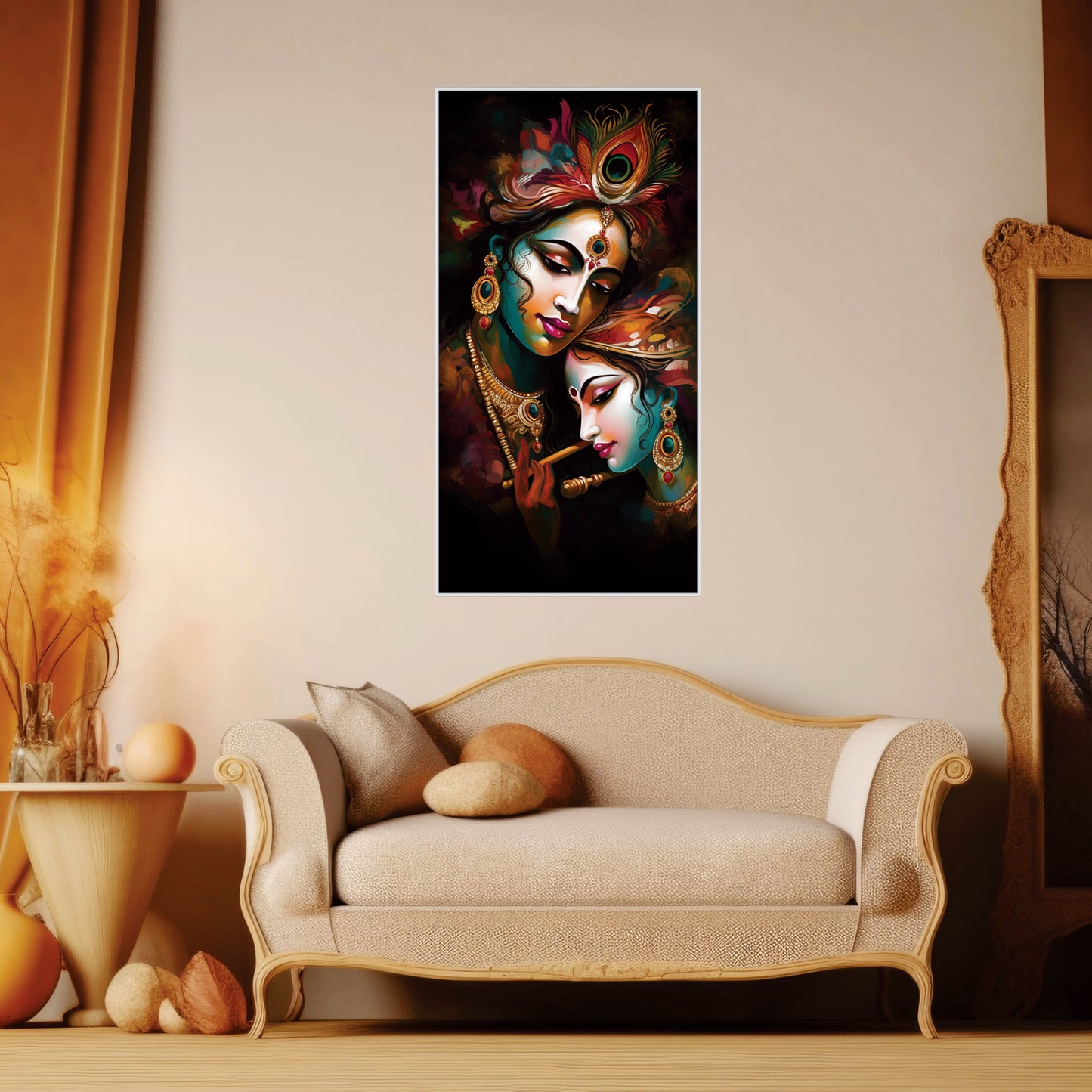 Radha krishna beautiful art Canvas Print Wall Painting