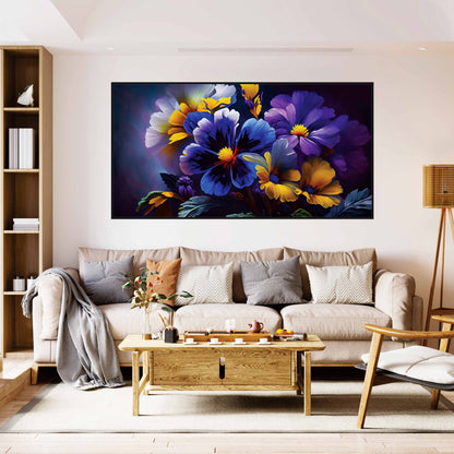 3D Blue Flowers art Canvas Print Wall Painting