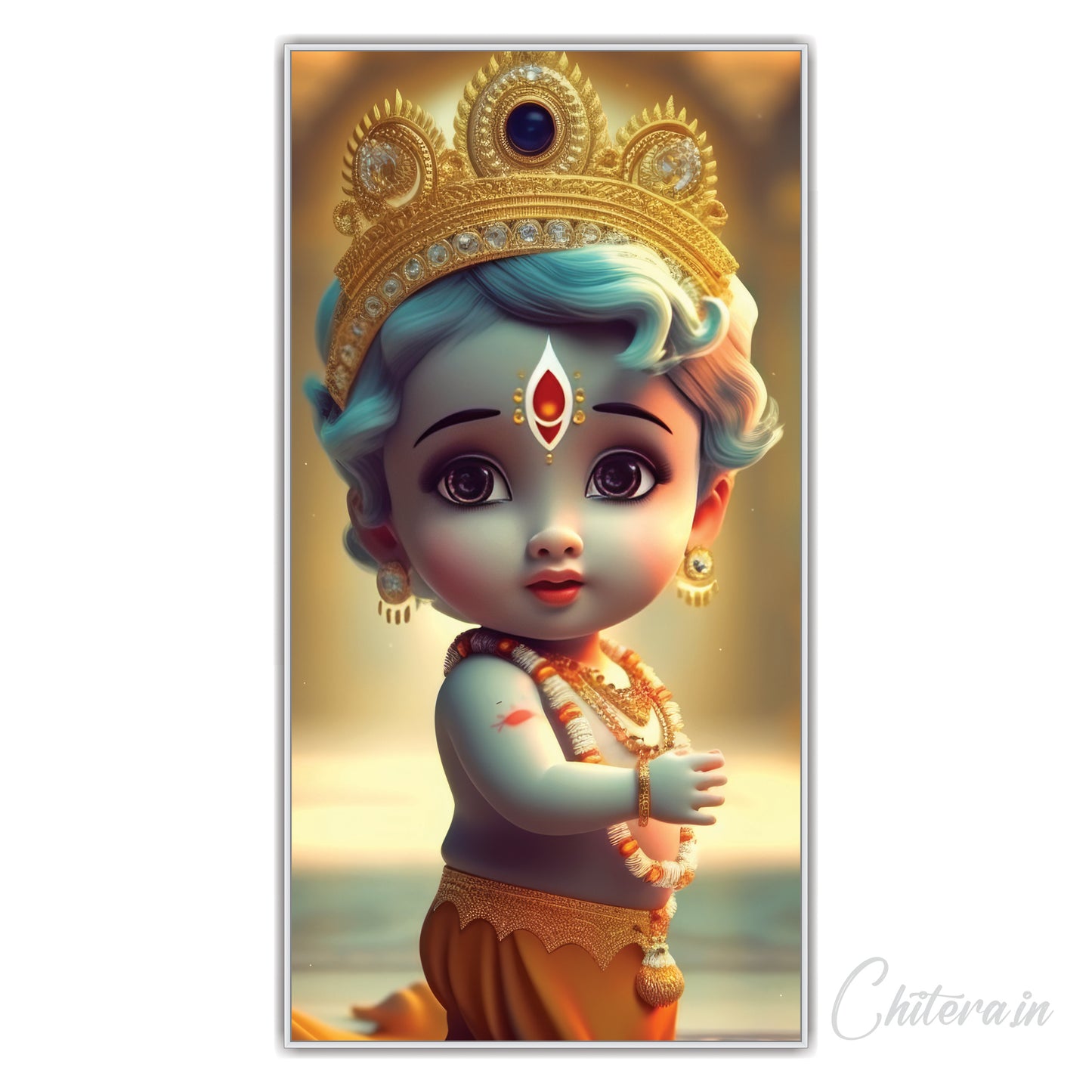 Little Krishna Beautiful Canvas Art Wall Painting