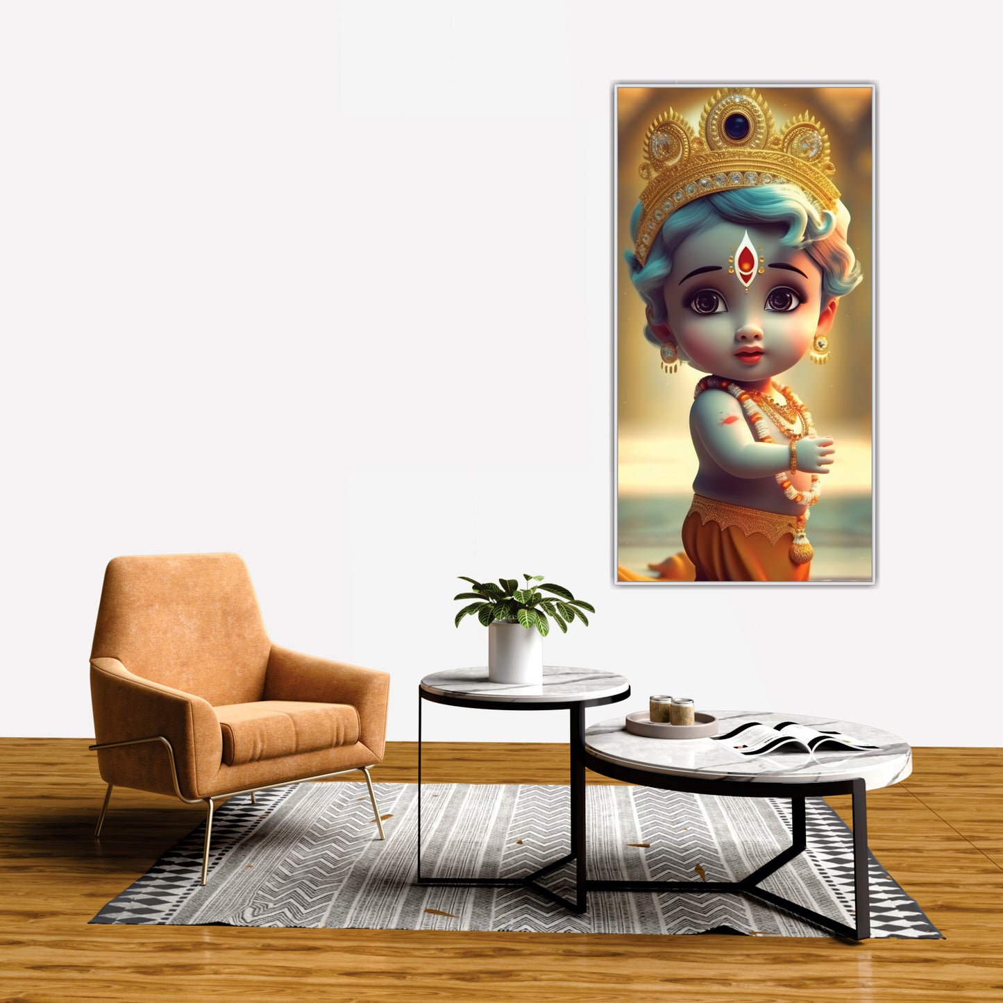 Little Krishna Beautiful Canvas Art Wall Painting