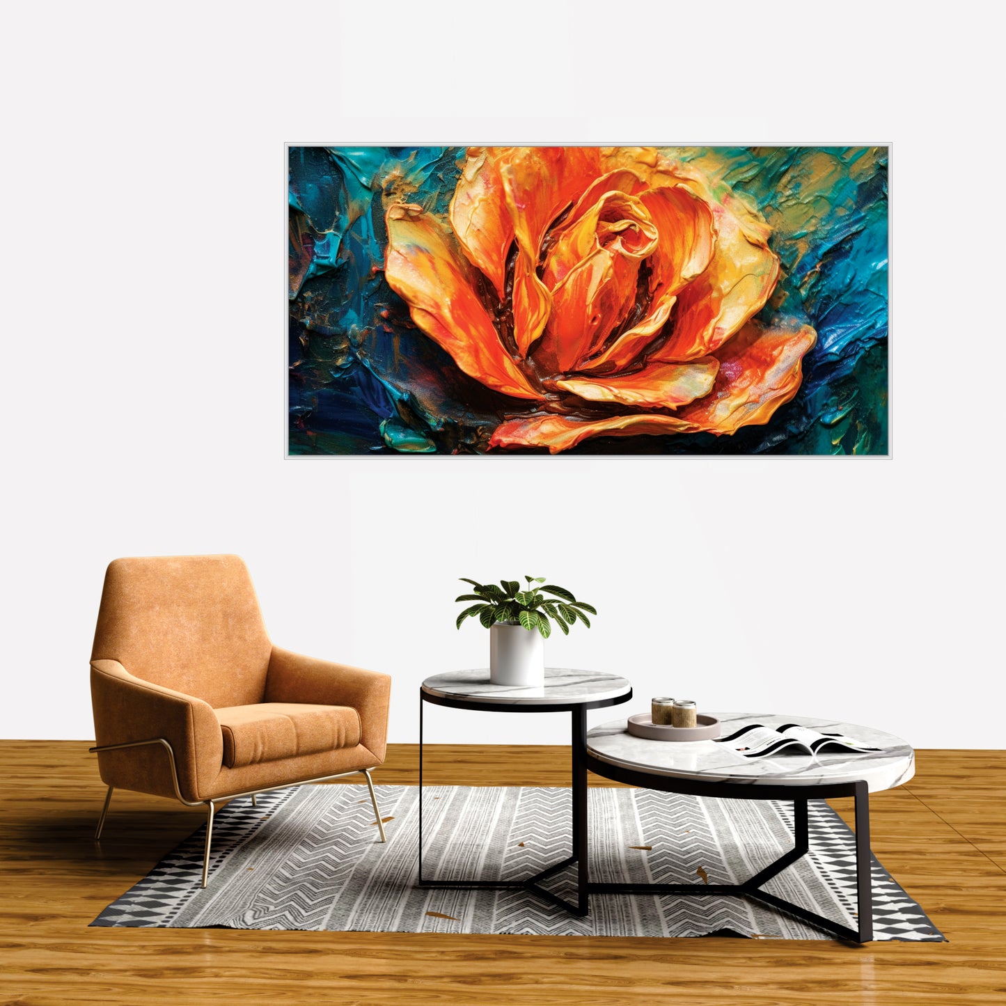 Painting Red Flowers art Canvas Print Wall Painting