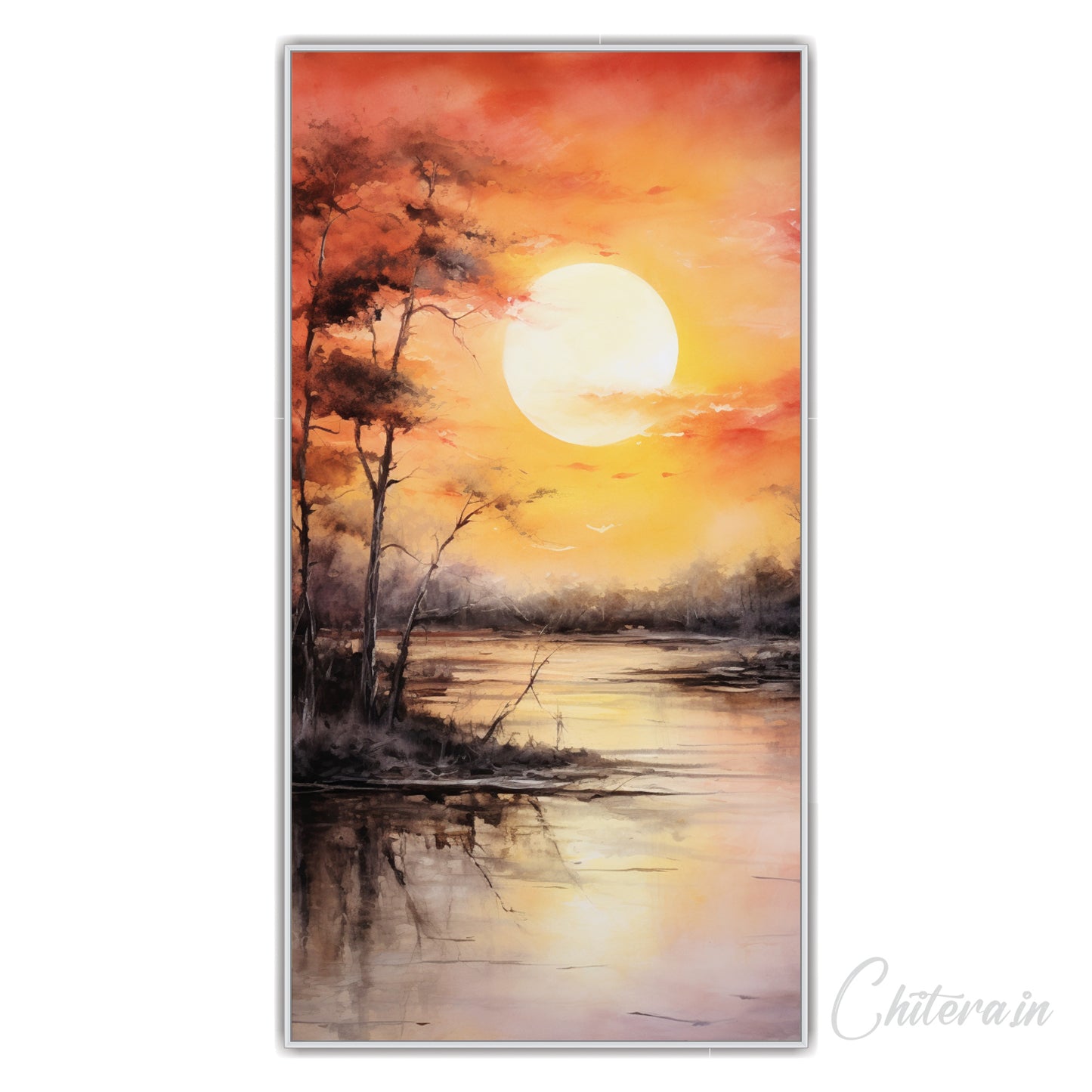 Snow and Sunset Canvas Art Print Wall Painting