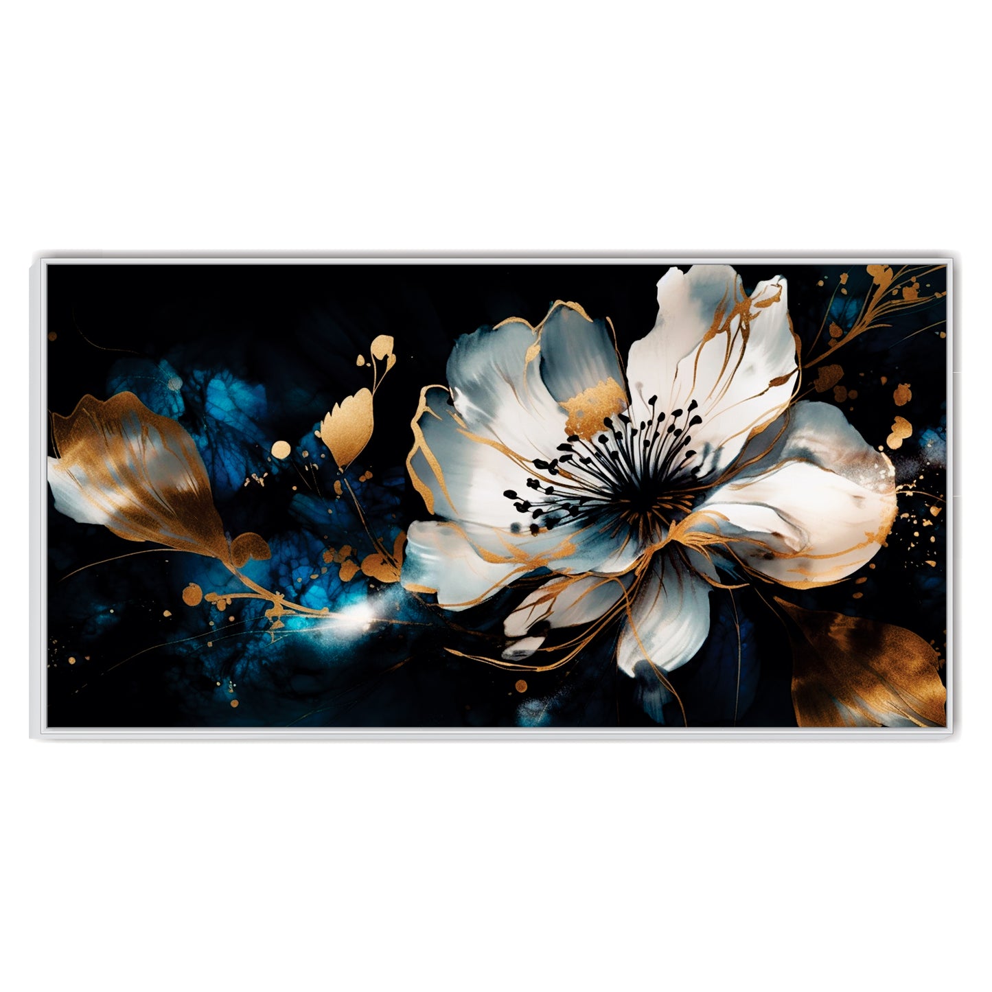 3D Blue Flowers art Canvas Print Wall Painting