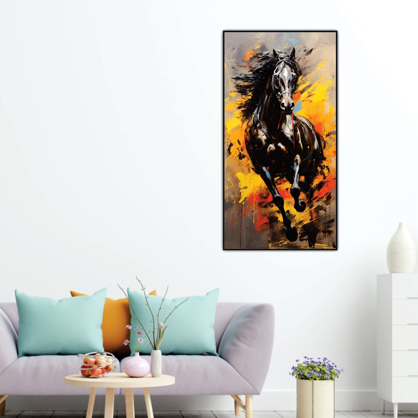 Beautiful running horse Canvas art Print Wall Painting