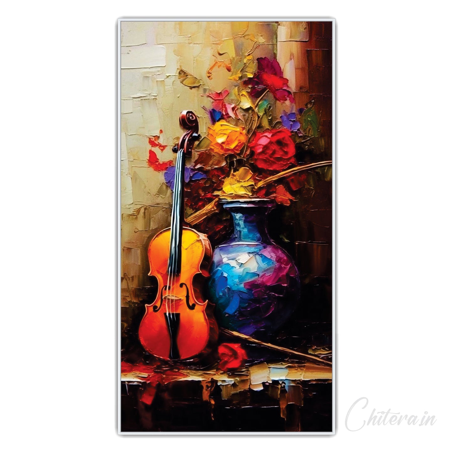 3D adhesive Guitar and Flask Canvas Print Wall Painting