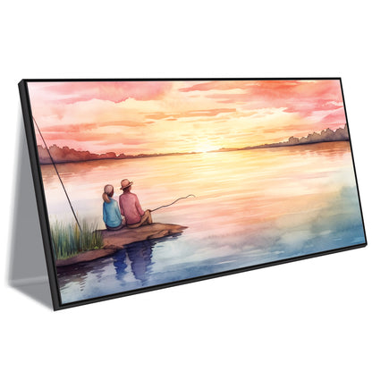 Sunset View with Couple Canvas Art Print Wall Painting