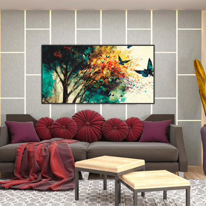 3D Tree leaves art Canvas Print Wall Painting