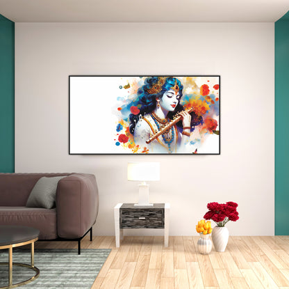 Krishna Flute Wall Canvas Painting